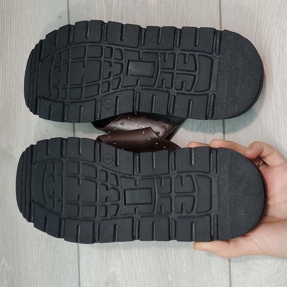 Colin Stuart Womens Y2K Comfort Tractor Chukka Leather Thong Wedge Sandals 8 - Picture 9 of 12